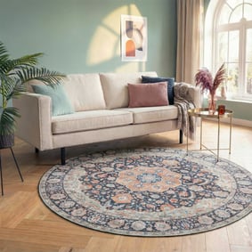 Tapis rond vintage - Imagine Medallion Bleu