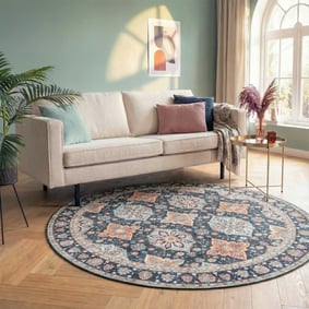 Tapis rond vintage - Imagine Oriental Bleu