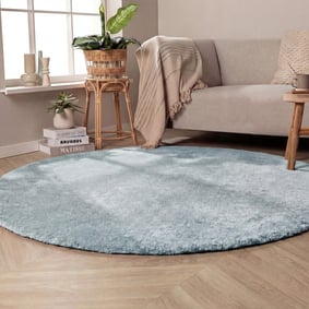 Tapis rond lavable - Clean Bleu Clair