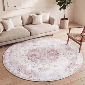 Tapis rond vintage - Lago Rose