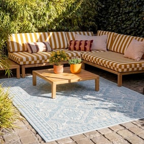 Tapis d'extérieur - Summer Oriental Bleu Clair