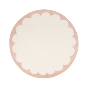 Tapis rond lavable – Myrre Rose/Blanc - sfeer
