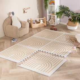 Tapis Puzzle en Mousse – Alfie Grid Beige