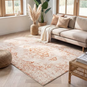 Tapis vintage - Spring Ethnic Crème/Terracotta