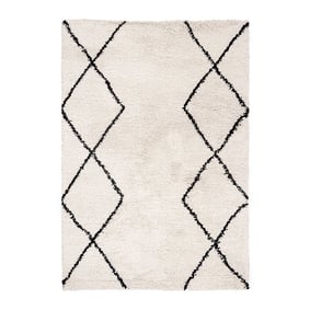 Tapis à poils longs - Sensa Double Crème/Noir - product