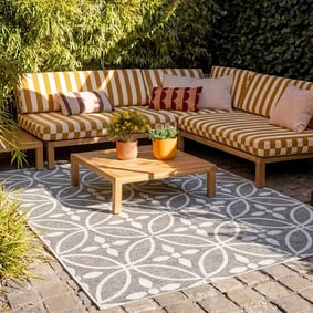 Tapis d'extérieur - Summer Pattern Gris - sfeer