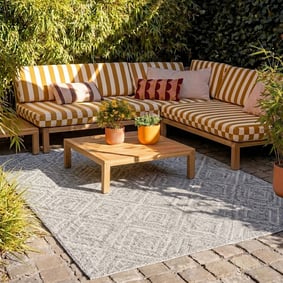 Tapis d'extérieur - Summer Retro Gris