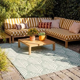 Tapis d'extérieur - Summer Leaves Vert - sfeer