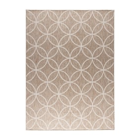 Tapis d’extérieur géométrique – Faro Ripple Beige - sfeer