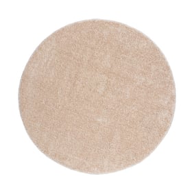 Tapis rond à poils longs - Glazy Crème - product