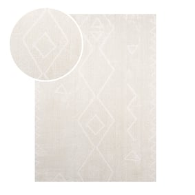 Tapis japandi - Yori Geo Crème/Blanc - product
