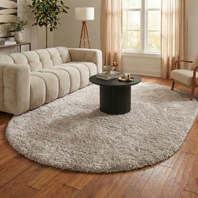 Tapis shaggy ovale - Blaze Beige/Gris