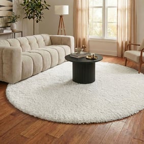 Tapis shaggy rond - Blaze Blanc