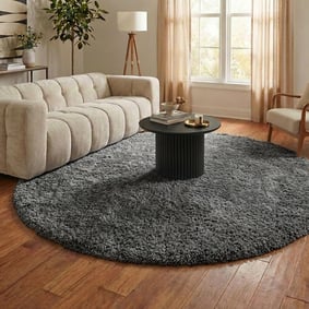 Tapis shaggy rond - Blaze Gris