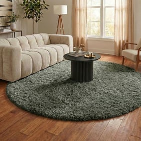 Tapis shaggy rond - Blaze Vert