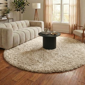 Tapis shaggy rond - Blaze Beige
