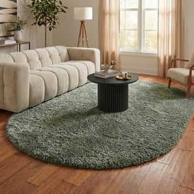 Tapis shaggy ovale - Blaze Vert