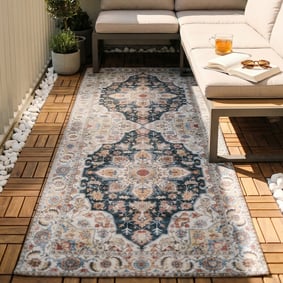 Tapis de couloir lavable - Domingo Mandala Vert Foncé