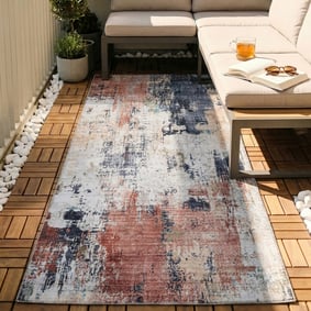 Tapis de couloir lavable - Domingo Grunge terra/Crème