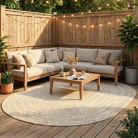 Tapis ovale d'intérieur et d'extérieur - Bali Beige