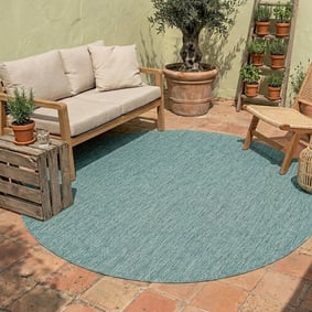 Tapis d'extérieur rond - Costa Turquoise