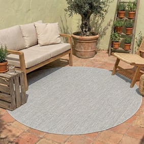 Tapis d'extérieur rond - Costa Gris