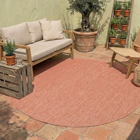 Tapis d'extérieur rond - Costa Terracotta