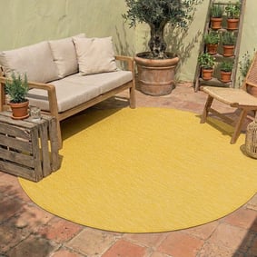 Tapis d'extérieur rond - Costa Jaune Ocre