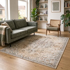Tapis oriental - Leyla Medallion Taupe