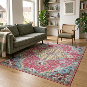 Tapis oriental - Leyla Medallion Multicolore