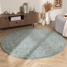 Tapis rond à poils longs – Wish Bleu/Vert