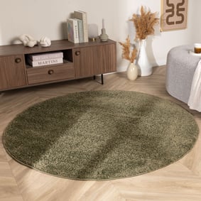 Tapis rond à poils longs – Wish Vert