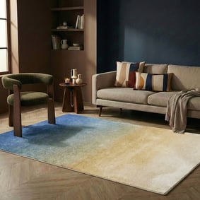 Tapis abstrait – Mellow Bleu/Jaune