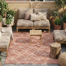 Tapis d’extérieur géométrique – Faro Ripple Rose