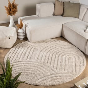 Tapis rond scandinave - Lova Arches Beige
