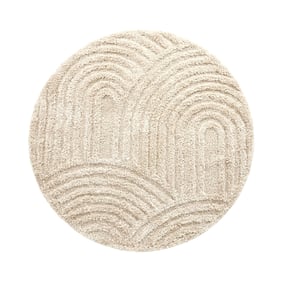 Tapis rond scandinave - Lova Arches Beige - sfeer