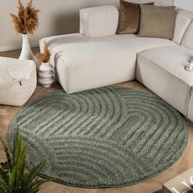 Tapis rond scandinave - Lova Arches Vert