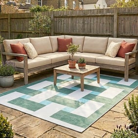 Tapis d'intérieur et d'extérieur rétro - Pop Lines Vert