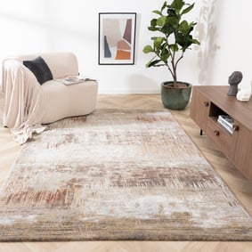 Tapis abstrait - Xavier Scratch Taupe/Rouge