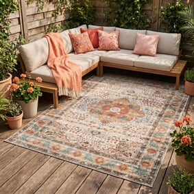 Tapis d'intérieur et d'extérieur - kairo Medallion Crème/Multicolore