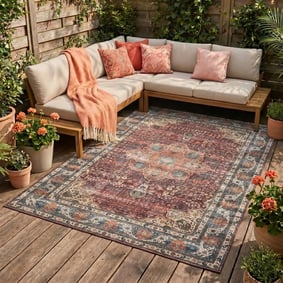 Tapis d'intérieur et d'extérieur - kairo Medallion Bordeaux