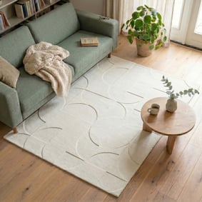 Tapis scandinave - Charm Circles Blanc