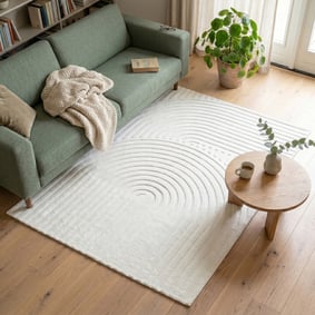 Tapis scandinave - Charm Curves Blanc