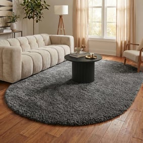 Tapis shaggy ovale - Blaze Gris
