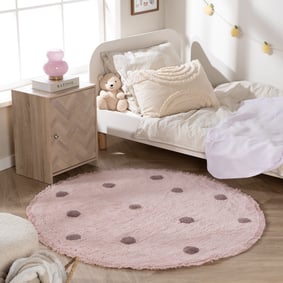 Tapis rond pour chambre d'enfant – Lou Dots Violet