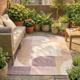 Tapis d'extérieur abstrait - Groovy Shapes Pastel