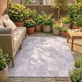 Tapis d'extérieur abstrait - Groovy Tiles Gris