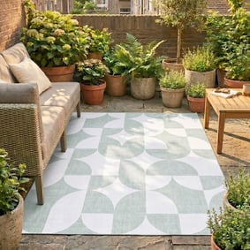 Tapis d'extérieur abstrait - Groovy Tiles Vert