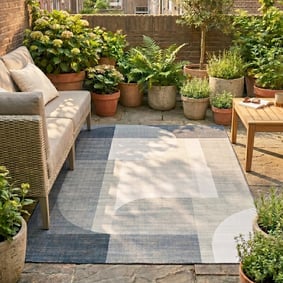 Tapis d'extérieur abstrait - Groovy Shapes Vert