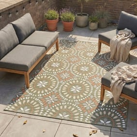 Tapis d'intérieur et d'extérieur - Ranch Mandala Vert